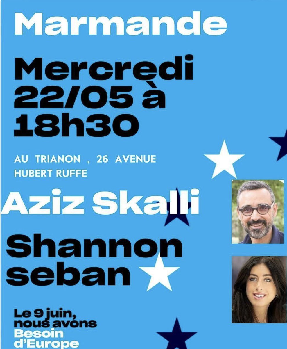 À ce soir à Marmande, dans le Lot-et-Garonne, avec @AzizSkalli pour vous présenter notre projet @BesoindEurope et répondre à toutes vos questions ! 🇫🇷🇪🇺