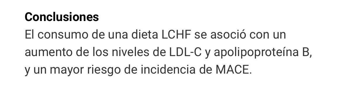 Nuevo estudio publicado encuentra una asociación entre dietas altas en grasa y bajas en carbohidratos con un aumento del colesterol LDL, ApoB y una mayor incidencia de eventos cardiovasculares (estudio observacional obviamente)