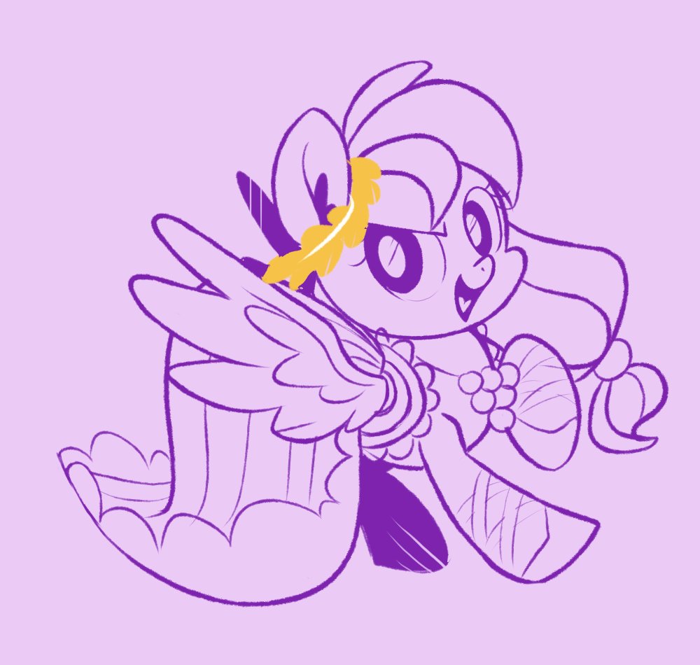 Rainbow Dash with her fancy dress 🌈...

Claro que va a lucir mejor cuando le de color XD...