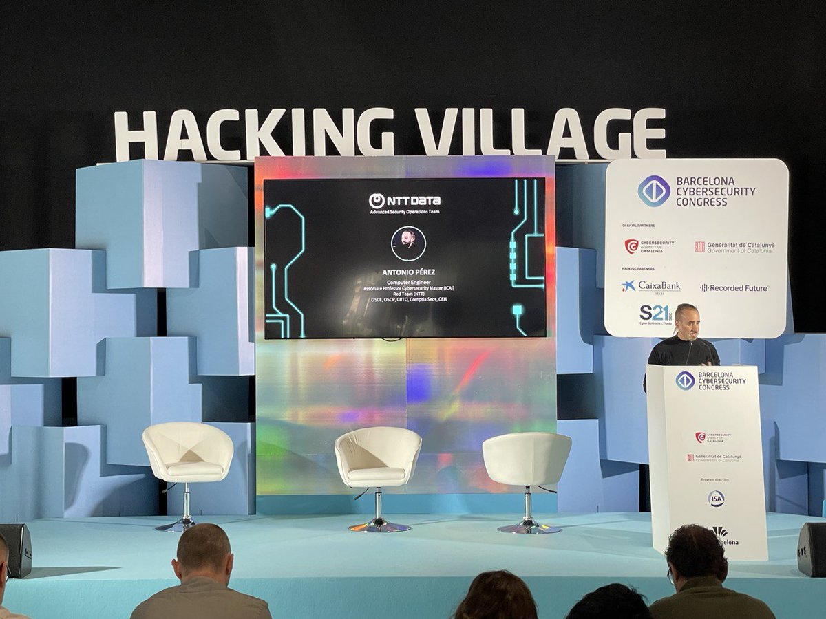 itrainsec (@itrainsec) on Twitter photo Advanced evasion techniques in #APT operations from Antonio Perez Sanchez, <a href="/NTTDATA/">NTT DATA (Official)</a>. Discover how to face the new challenges raised by #adversaries to protect the organization in a constantly evolving digital world.
<a href="/BcnCyberCon/">Barcelona Cybersecurity Congress</a>
#HackingVillage #bcc24 #cybersecurity Advanced evasion techniques in #APT operations from Antonio Perez Sanchez, <a href="/NTTDATA/">NTT DATA (Official)</a>. Discover how to face the new challenges raised by #adversaries to protect the organization in a constantly evolving digital world.
<a href="/BcnCyberCon/">Barcelona Cybersecurity Congress</a>
#HackingVillage #bcc24 #cybersecurity