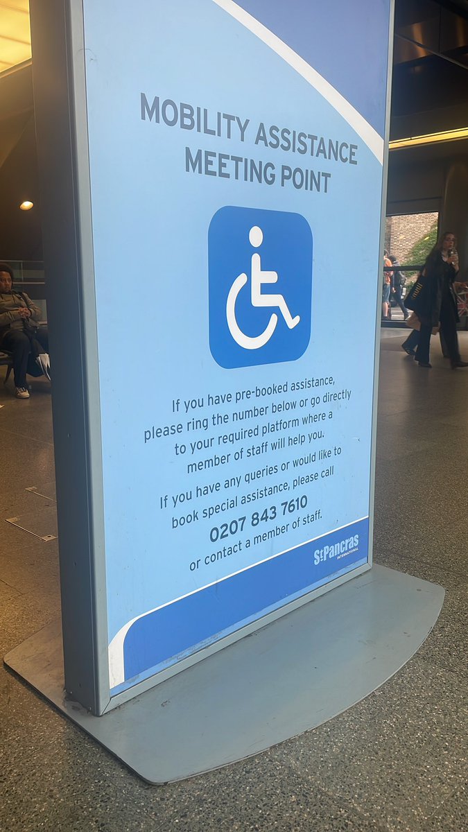 Today I am taking my first trip to Leicester. I arrive at @StPancrasInt, where @networkrail run ramp assistance. Sign says to call a phone number to get assistance. I have tried 3 times and it simply hangs up on me.

What a poetic representation of the reality of this system.