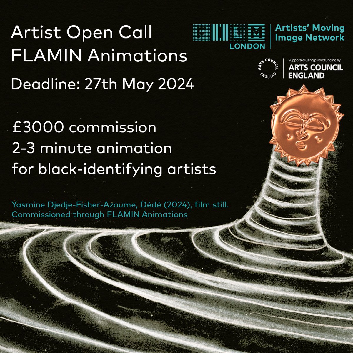 Last chance to apply! Deadline 27 May 2024.

FLAMIN Animations is a £3,000 commission and development opportunity for black-identifying artists.

Apply now: filmlondon.org.uk/resource/apply…