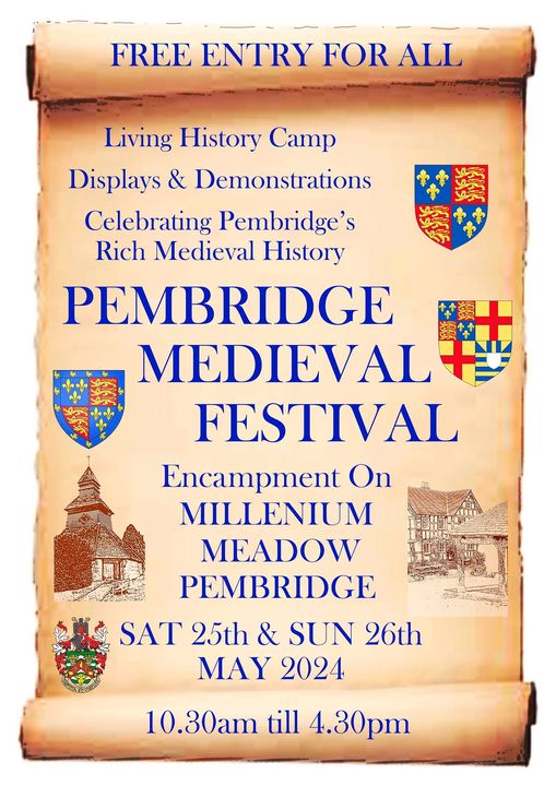 Come to the lovely black and white village of Pembridge on Bank Holiday Saturday and Sunday. All is medieval and free entry!