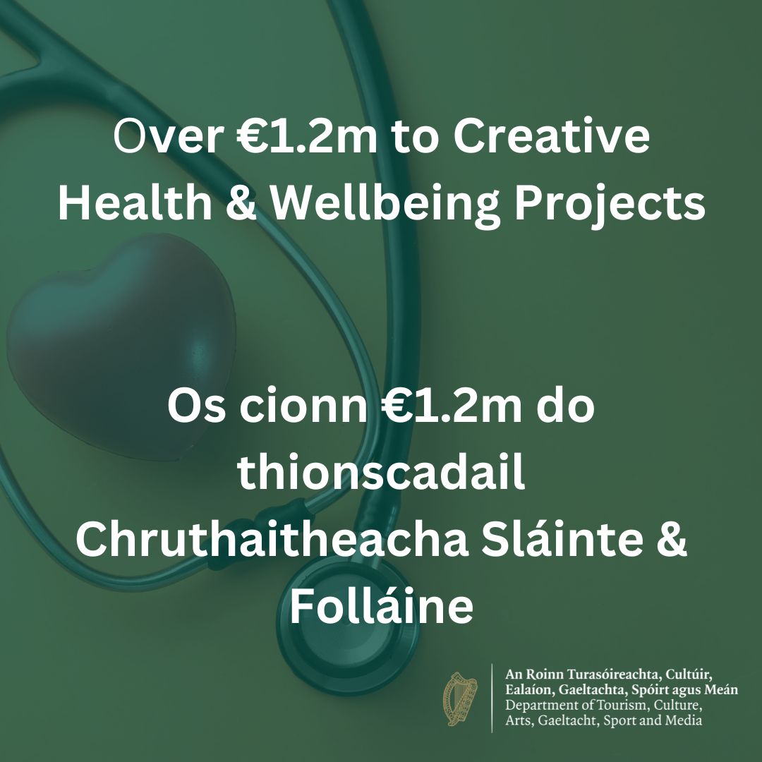 Minister @cathmartingreen today announced over €1.2 million in grant funding for projects throughout Ireland that support Health and Wellbeing through Creativity #SharedIsland gov.ie/en/press-relea…