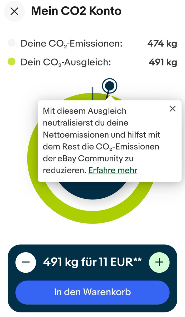 Mit nur 11 Euro könnte ich mein CO₂-Konto bei Ebay 'ausgleichen'. Der sogenannte und extra für uns erfundene 'menschengemachte #Klimawandel' macht diesen modernen Ablasshandel möglich! Ich habe mich dagegen entschieden. Warum? Ich bin doch nicht bescheuert! 😄😁