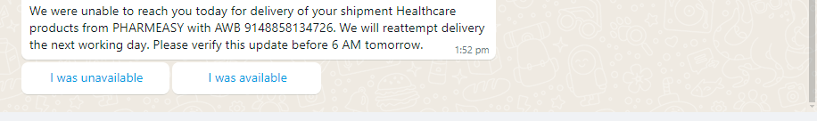 pradeep958's tweet photo. Extremely disappointed with @PharmEasy's delivery service. Despite being available each time, my order has been canceled for the 3rd consecutive time. The lack of communication and reliability is unacceptable. As a customer, I expect better service. #PharmEasy #DeliveryIssues https://t.co/GRHVXTLPXY