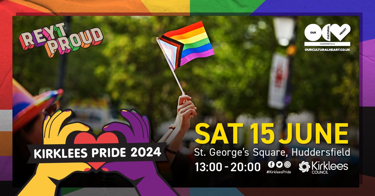 Welcome to Kirklees Pride 2024 🌈 Join @KirkleesCouncil for the biggest celebration yet in St George’s Square, Huddersfield! Live music, drag shows, workshops, and more await as we come together to celebrate love and diversity: pride-events.co.uk/event/kirklees… #HudUni #HudSU