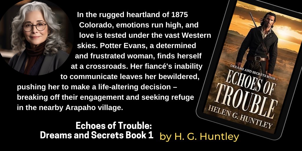 Reading: Echoes of Trouble: Dreams and Secrets (Book 1) by @HelenGHuntley1 @pcast_ol @sffh_ol @writers_ol @fiction_ol @authors_ol In the rugged heartland of 1875 Colorado, emotions run high, and love is tested under the vast Western skies. Direct smpl.is/936x9