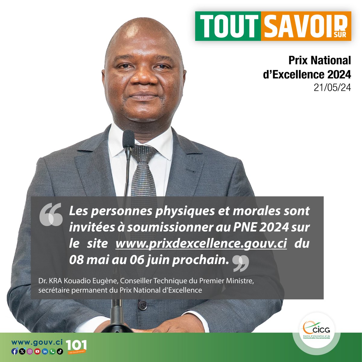 #ToutSavoirSur | Ce qu’il faut retenir du Tout Savoir Sur du mardi 21 mai 2024 Thème : Prix National d'Excellence Vous pouvez revoir le direct ici 👉 fb.watch/sdwZtx9v0Y/ #CICG #GouvCI