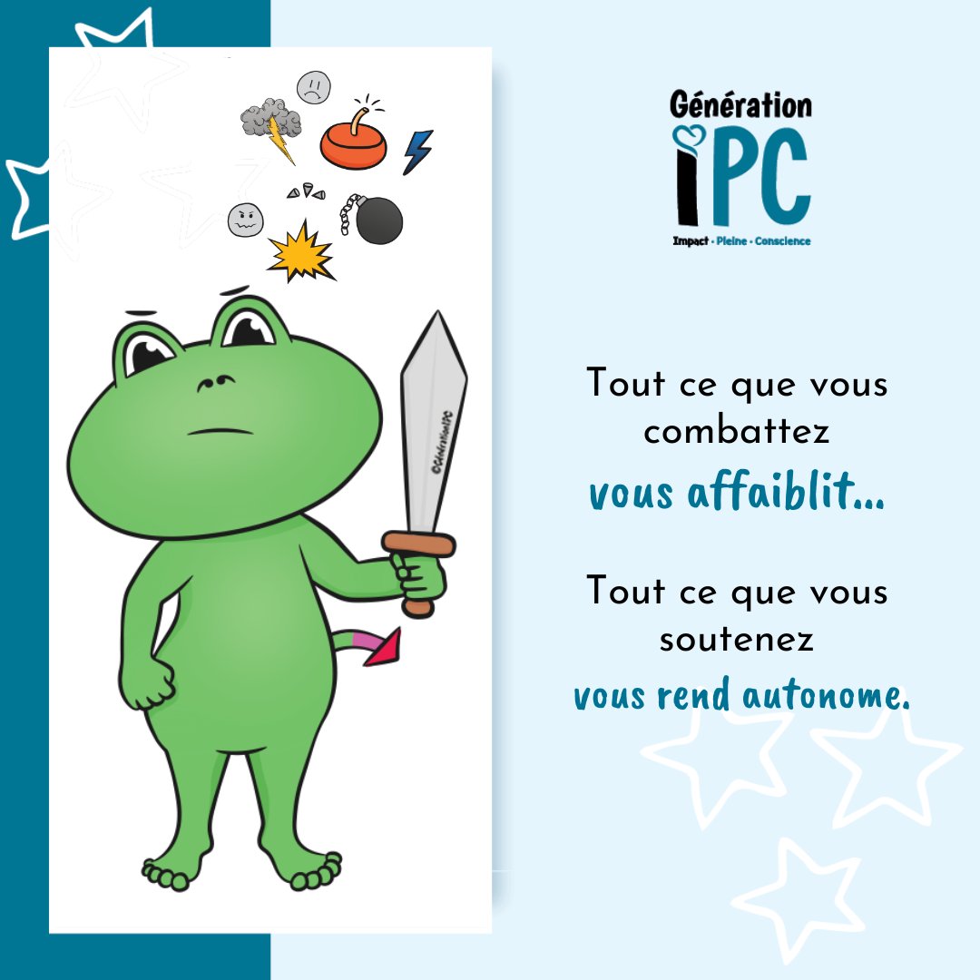 generationipc's tweet image. [Réflexion IPC] 
🤗  😀  🥰 

« Tout ce que vous combattez vous affaiblit…
Tout ce que vous soutenez vous rend autonome. » 💪

#GénérationIPC #Citation #Motivation