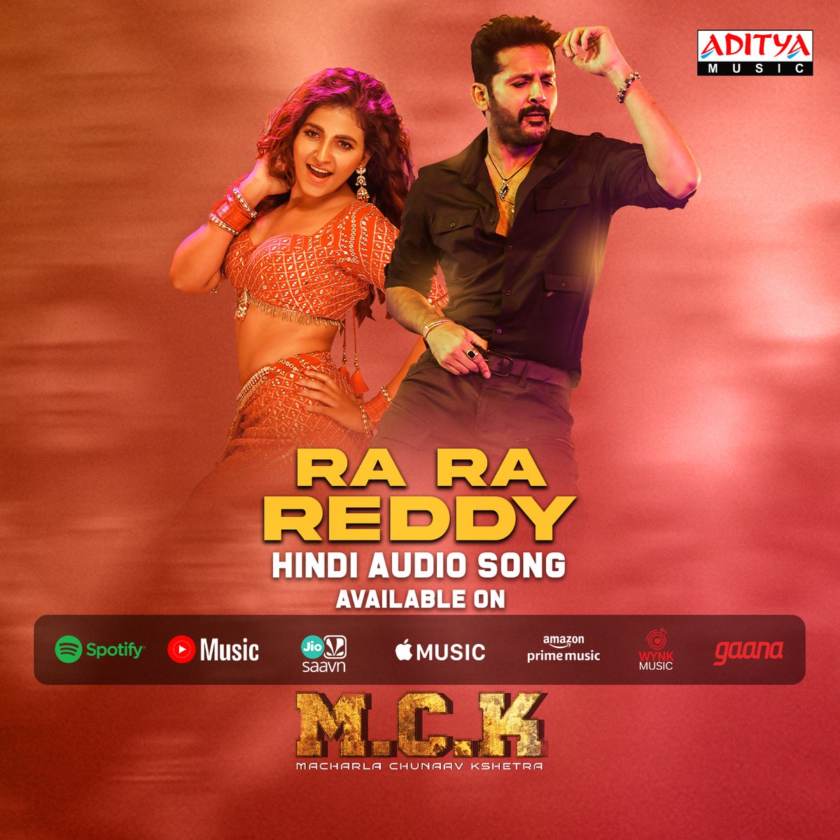 #RaRaReddy (Hindi) Audio Song is now available on all major music platforms! 🎶💃🕺

👉 bfan.link/Ra-Ra-Reddy-Hi…

#Nithiin #KrithiShetty #AdityaMusic #HarryAnand #CatherineTresa #MahatiSwaraSagar #TarannumMalikJain #AdityaMovies #Adityamusicgaane