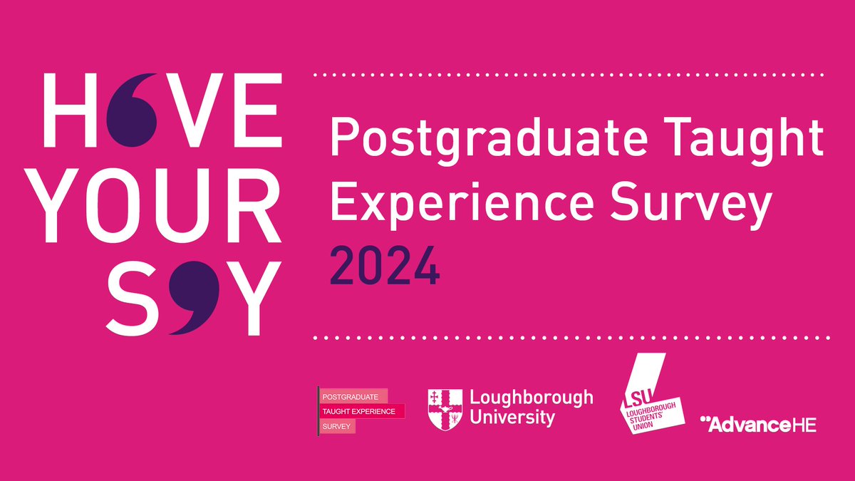 Postgraduate taught students! 📣 We want to hear your feedback about your time at Loughborough. Complete the Postgraduate Taught Experience Survey (PTES) - eligible students will receive an email with a link to the survey. More info ➡️ lboro.uk/3WlvK6r