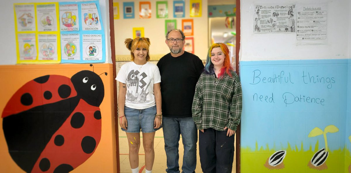 stillorgancfe's tweet photo. Another inspiring mural finished by MZ &amp; Sofia at CEIP Manuel Altolaguirre, Malaga during their Erasmus+ placement. Thanks to Muñoz Miguel Ángel( Principal) for the placement.
@CeipMalaga 
@leargas
#ErasmusPlus @DDLETB @ThisisFet https://t.co/XD1aicQDuX