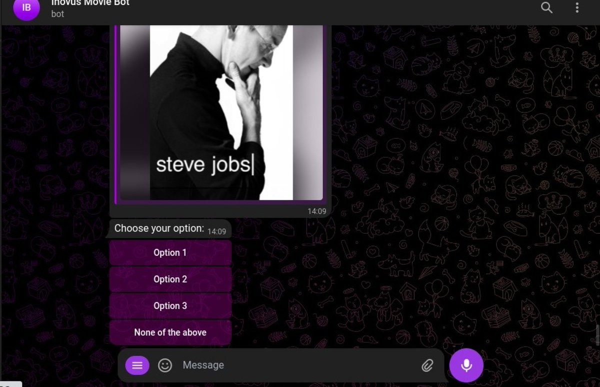 nithindaniel_'s tweet photo. 🚀 Built a Telegram bot with @InovusLabs  using #Python! Now, members can add their favorite movies to their profiles on our community website. 🎬

#TechCommunity #TelegramBot #LearningJourney

Check it out: https://t.co/6gNTfsLiFp https://t.co/tLSWLgt4wF