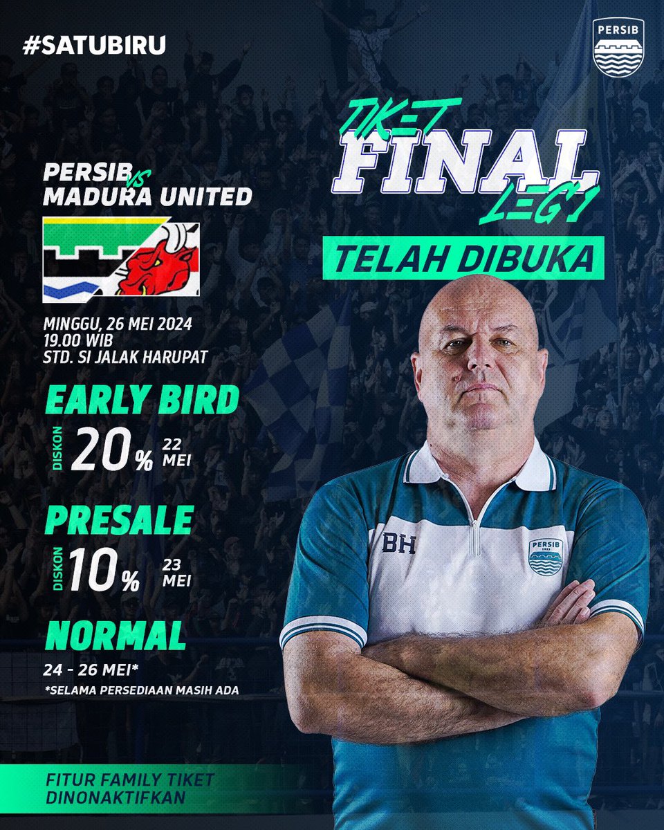 persib's tweet image. Satu tekad, Satu semangat, #SatuBIRU 💙

Gemuruhkan kembali Stadion Si Jalak Harupat untuk mengawal perjuangan #PERSIB di Final Championship Series 🔜

Dapatkan tiketnya sekarang hanya di PERSIB App📲

#WeArePERSIB #SatuBIRU