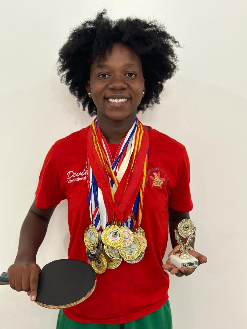 TEENAGE star Naama Boterere was the toast of the Harare Table Tennis Open tournament that was staged in the capital over the weekend after winning gold medals in the U21 and Open Ladies’ events.>rb.gy/szihd4