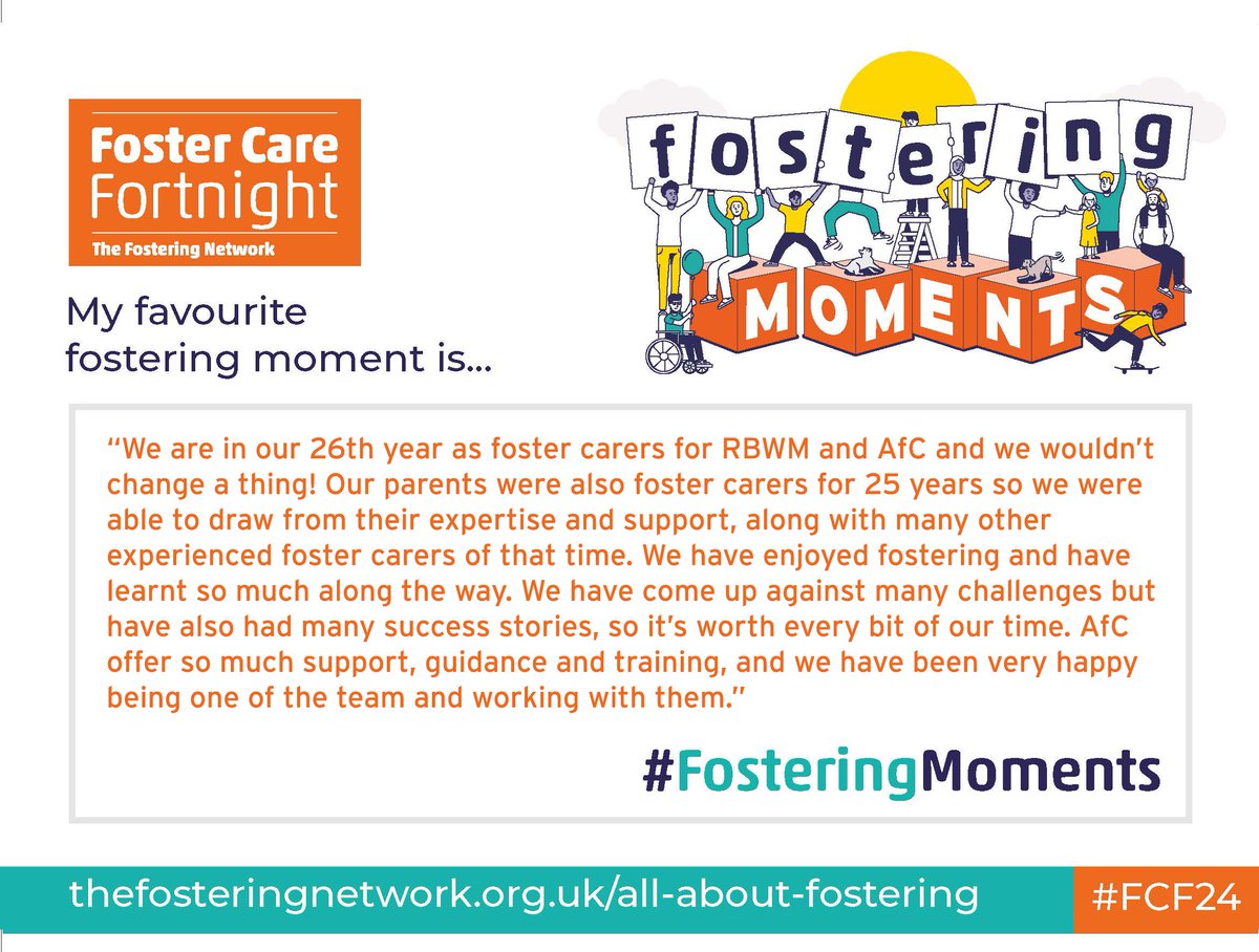 'AfC offer so much support, guidance and training. We have been very happy being one of the team and working with them' 🤗💗#FCF24 #FosteringMoments Considering fostering with us? Find out what we offer here ➡️ bit.ly/4bC5p8U