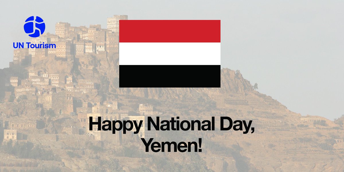 Happy National Day, Yemen! 🇾🇪 We commend Yemen's active participation in our meetings and events. As a commitment to support, we stand ready to provide necessary training. Together, let's foster sustainable tourism for Yemen's prosperity.