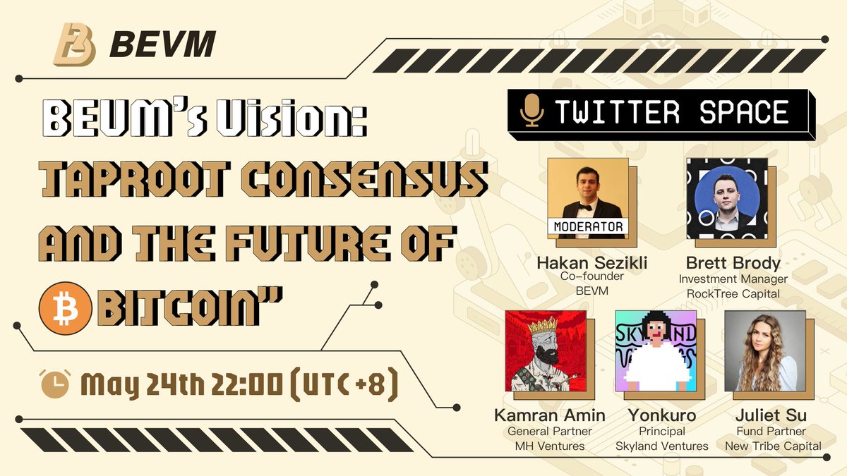 BitAgere's tweet photo. Dive into a deep discussion about #Taproot Consensus and the future of #Bitcoin!

🎙️Speaker: @hakan_sezikli @RockTreeCapital @skylandvc @NewTribeCap @mhventures
⏰Time: May 24th 22:00 UTC+8

Set your alarm: https://t.co/hluzL2yM6i https://t.co/zPipXtFUu1