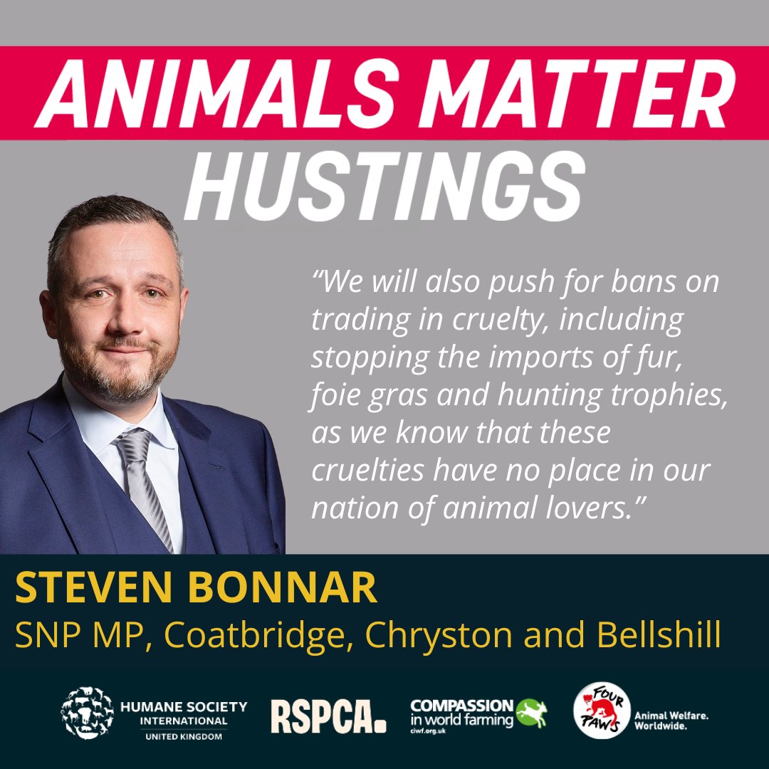 “The SNP knows that animals matter; to our climate, to our health, to our economy, and to all of us as sentient beings.” Thank you @StevenBonnarSNP for representing @theSNP at our #AnimalsMatter Hustings event yesterday.