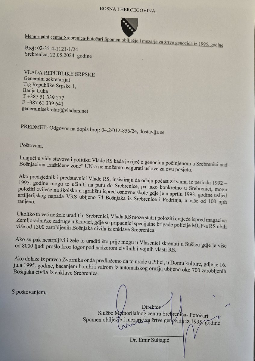 suljagicemir1's tweet image. Kad već insistiraju na zvaničnom odgovoru. Poslaćemo i faksom.