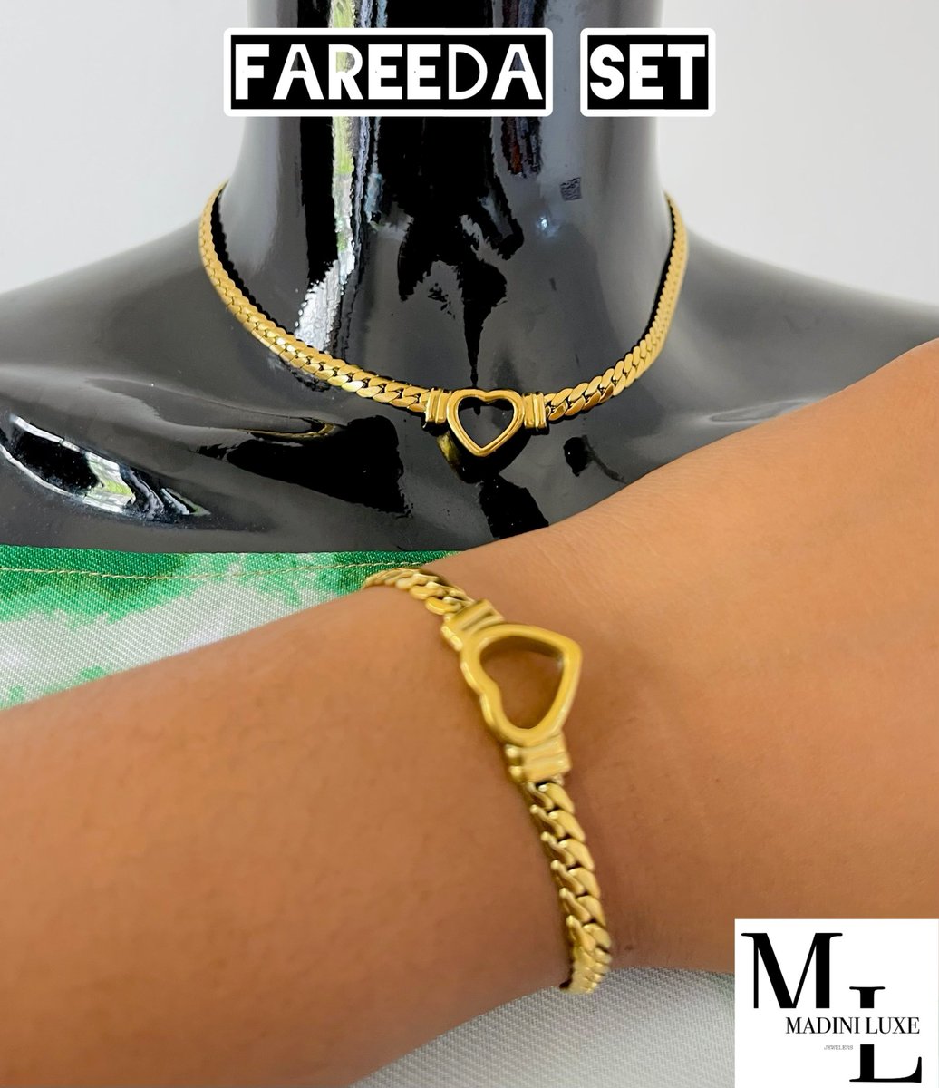 This Fareeda set available for 30k only 

Allergy free and non tarnishing

Call or WhatsApp 0624702892

Located at Africa sana.

Follow <a href="/Madini_Luxe/">MADINI LUXE</a> for more