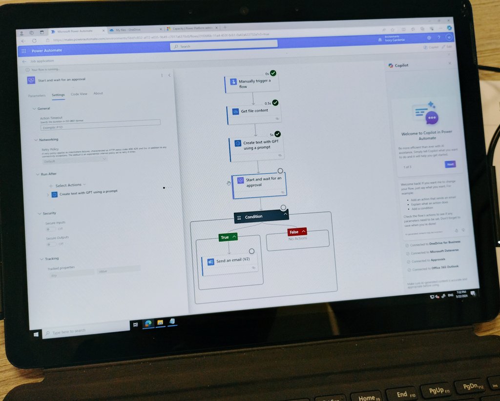 Thanks to Andrew and Olena for tonight's Power Automate workshop incorporating AI Builder to create a workflow that ingests your existing resume and the requirements of a job ad as input, and outputs a new resume to better align to those requirements, and emails it to an approver