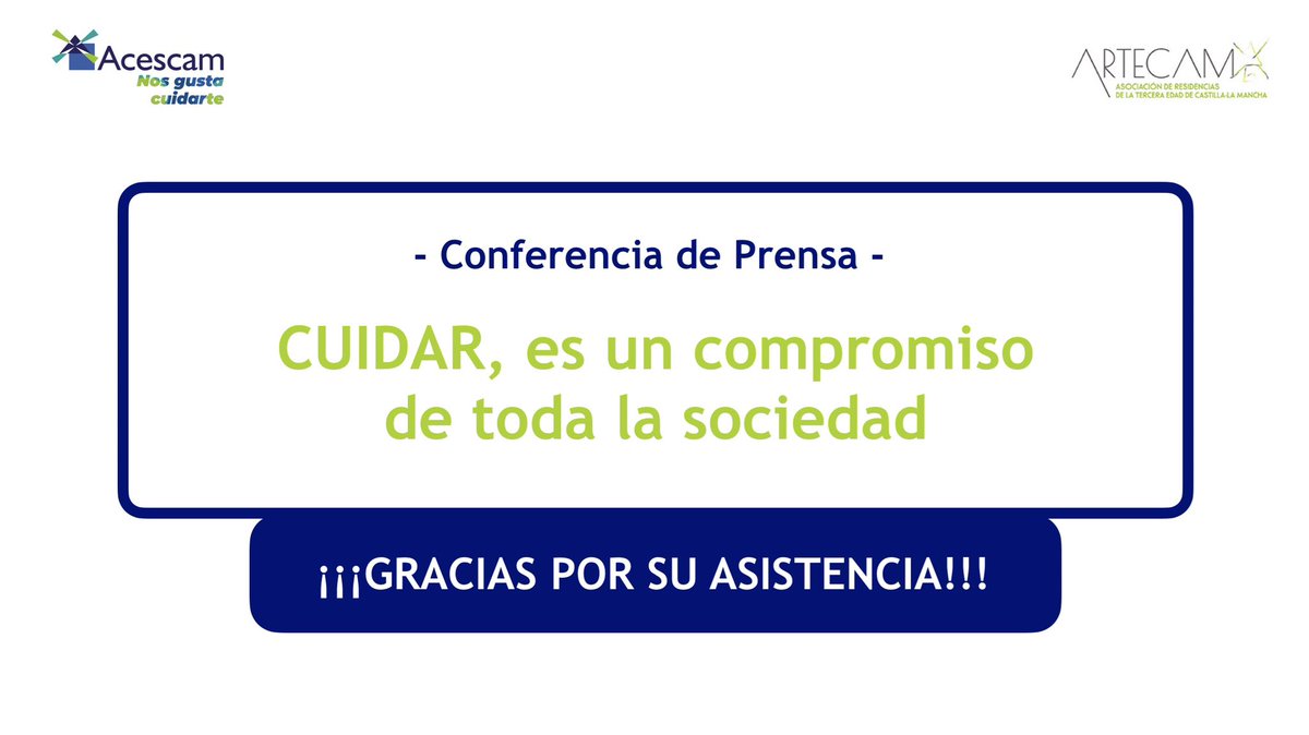 acescam_clm's tweet photo. CUIDAR es un compromiso de toda la sociedad. 

‼️Es URGENTE adecuar los precios de plaza pública a 2024, por ley y por ética.

Finaliza la Declaración Conjunta de #ACESCAM Y @ARTECAMCLM 

👏👏👏 Gracias: @TercerSectorCLM @CCOOclm @ugtclm y a todos los que nos habéis apoyado 💚💙 https://t.co/gb2CIw4Fz9