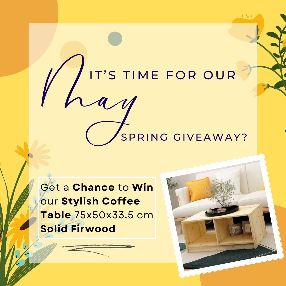 ✨May Spring #GIVEAWAY #Competition 🌸🌷🌼

ENTER NOW for your chance to our Stylish Coffee Table!! instagram.com/p/C6_Bb8ouJH_ 🐝

Good Luck!  LIKE, FOLLOW, TAG &amp; SHARE 🦋

#coffeetable #homedoneuk🌼