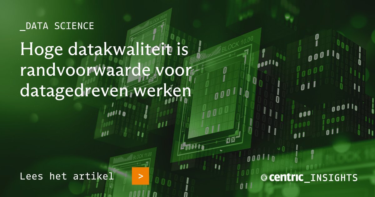 Data van hoge kwaliteit is essentieel om datagedreven besluitvorming te stimuleren. Maar hoogwaardige datakwaliteit is geen doel op zich. In dit artikel gaan we in op het belang van goede data en op wat hoogwaardige data inhoudt. 👉🏼 bit.ly/4bd28Nb

#centric #insights
