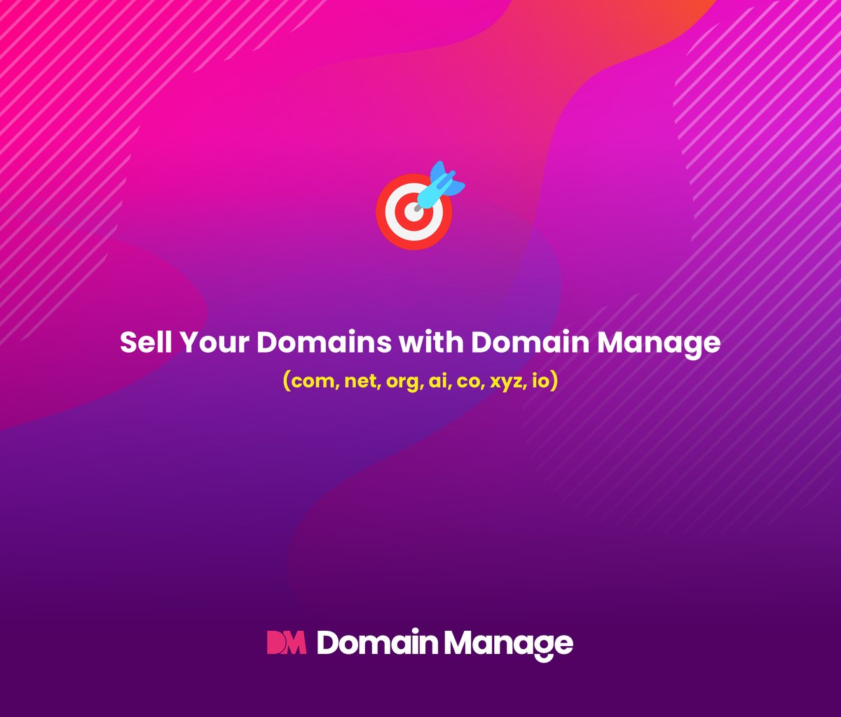 Sell Your Domains With Domain Manage 🚀 Fully Managed 🚀 1,000 Domains Minimum 🚀 Sale/Voucher Codes 🚀 30 Day Money Back Guarantee 🚀 Dedicated Account Manager Coming Soon (30th June) 🚀 Domain Loans 🚀 Full Checkout + Crypto 🚀 Auto-Outbound domainmanage.com/register
