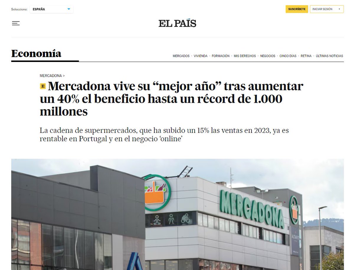 Con este hilo nos proponemos escribir sobre algo que es fácil pasar por alto. No venimos a realizar ninguna aportación teórica, ni a incidir en ningún debate. Hoy queremos poner en perspectiva el significado de «MIL MILLONES», los beneficios aproximados de Mercadona en 2023.