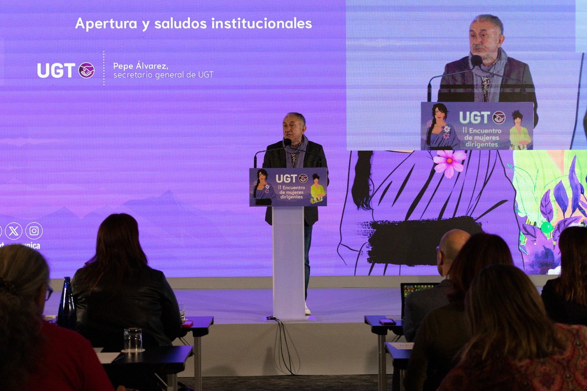 📣 Inauguración: II Encuentro de mujeres dirigentes

🗣️ Marina Prieto, SG <a href="/UGTMadrid/">UGT Madrid</a> 
🗣️ Judith Piquet, Alcaldesa de <a href="/AytoAlcalaH/">Ayuntamiento de Alcalá de Henares</a> 
🗣️ Carmen Martínez, DG <a href="/DelGobVG/">Delegación del Gob. contra la Violencia de Género</a> 
🗣️ Pepe Álvarez, SG de UGT (<a href="/SG_UGT/">Pepe Álvarez</a>)

🟣 #MujeresDirigentesUGT

🎥 En directo: youtube.com/live/wFUsIP-y9…