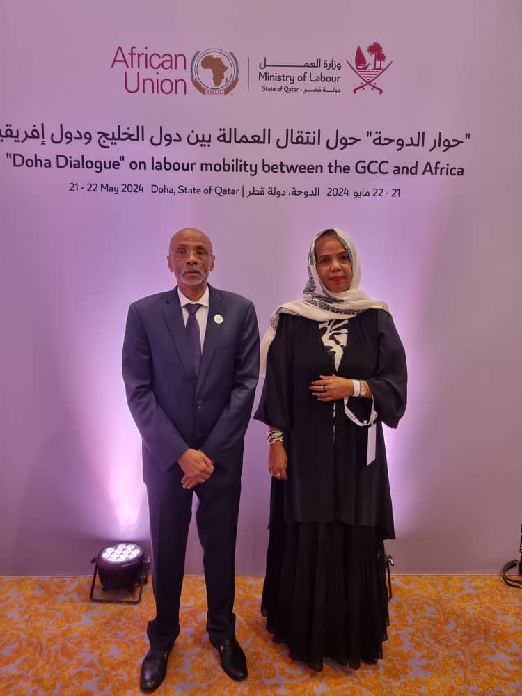 AlwanFathia's tweet photo. Delighted to note that at the launch of the first ever Africa-GCC, Jordan &amp; Lebanon Dialogue on Labour Mobility, 7 out of the 25 participating AU Member States are from the #IGAD region. 
#DohaDialogue #LabourMobility https://t.co/HMQwA0aZDU