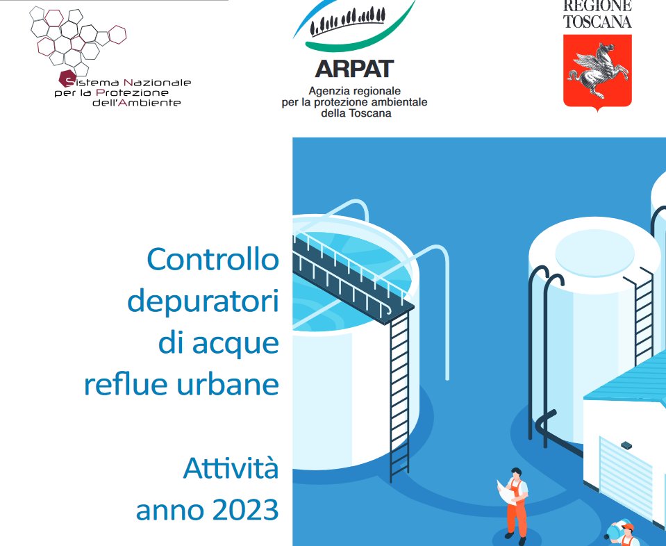 Attività di controllo #depuratori di acque reflue urbane in #Toscana nel 2023:
➡️175 impianti controllati
➡️441 campioni eseguiti
➡️38 gli impianti con irregolarità
➡️7 sanzioni penali, 49 amministrative 
arpat.toscana.it/documentazione…