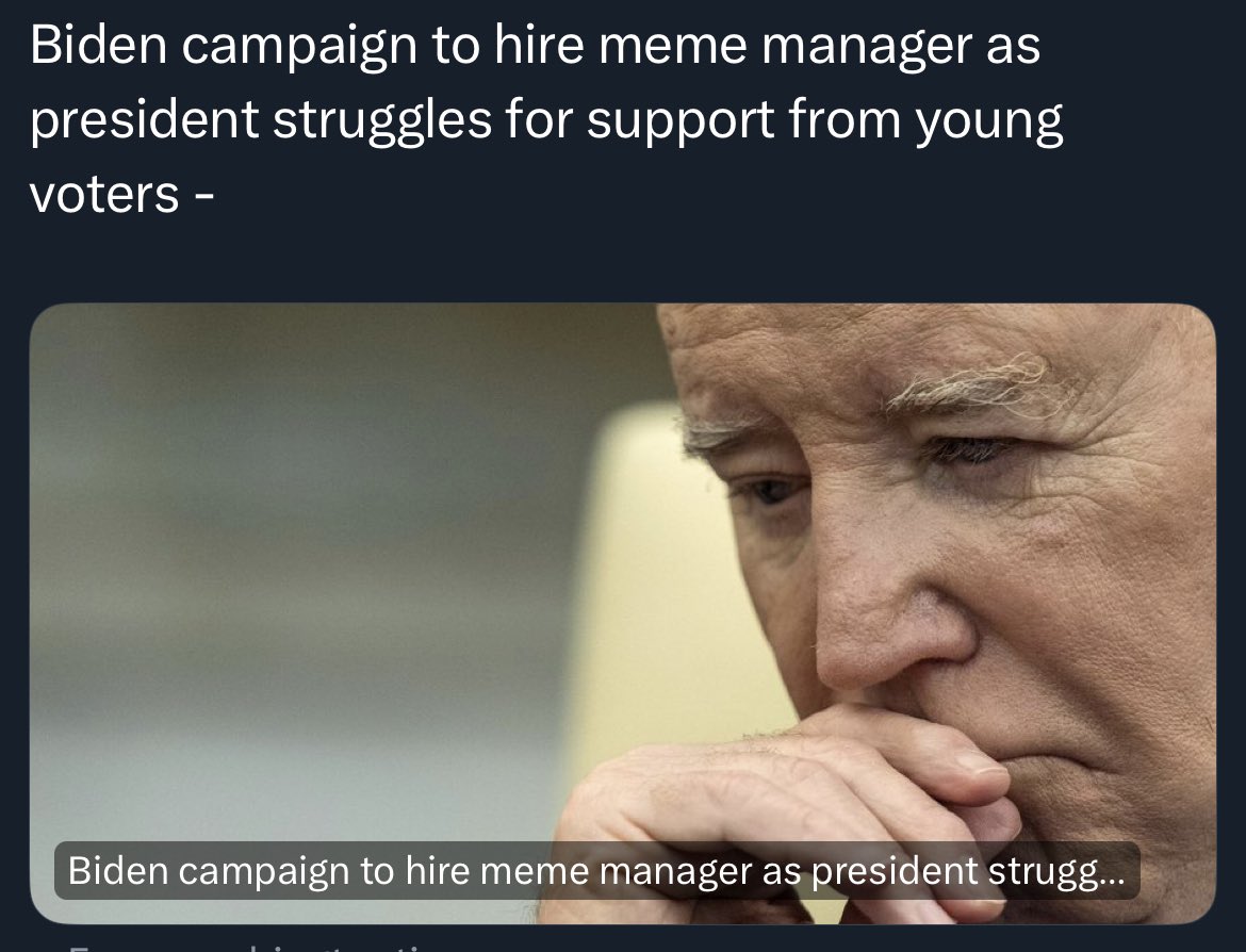 young people: stop funding all these wars and killing civilians biden-harris: “we need a meme manager”