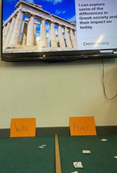 EastfieldPSHull's tweet photo. War & Peace in Ancient Greece this morning in 6LT. The votes are are in. The Athenians have voted for... PEACE! #epshistory #epsenglish #epswriting https://t.co/TYuLe0c7D4
