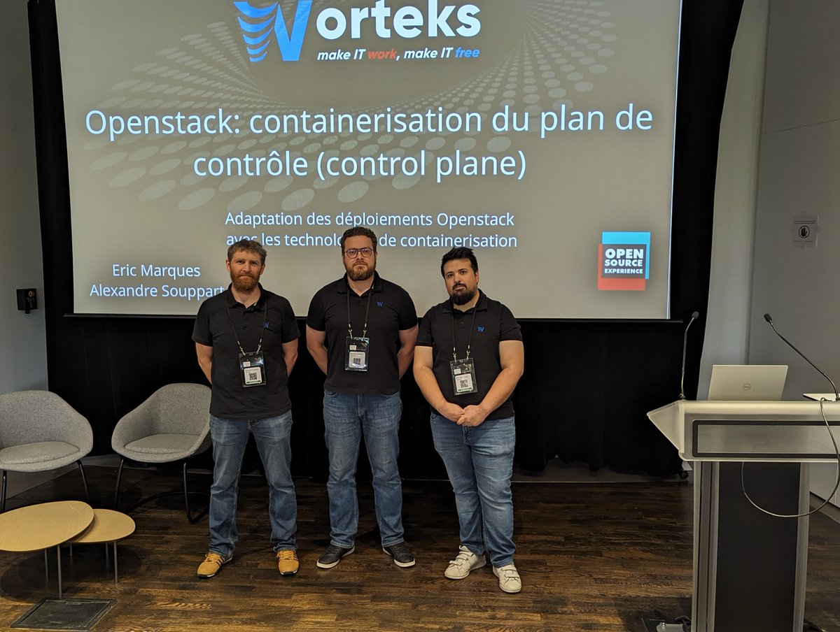 Worteks (@worteks_com) on Twitter photo Nous sommes présents à OpenInfra Days Paris aujourd'hui pour parler de notre expertise OpenStack !
Venez retrouver nos experts sur notre stand et échangez sur vos projets.
#infrastructure #OpenSource #LogicielLibre #OpenStack #Cloud <a href="/openinfradev/">OpenInfra Foundation</a> <a href="/InfoproDigital/">Infopro Digital</a> Nous sommes présents à OpenInfra Days Paris aujourd'hui pour parler de notre expertise OpenStack !
Venez retrouver nos experts sur notre stand et échangez sur vos projets.
#infrastructure #OpenSource #LogicielLibre #OpenStack #Cloud <a href="/openinfradev/">OpenInfra Foundation</a> <a href="/InfoproDigital/">Infopro Digital</a>