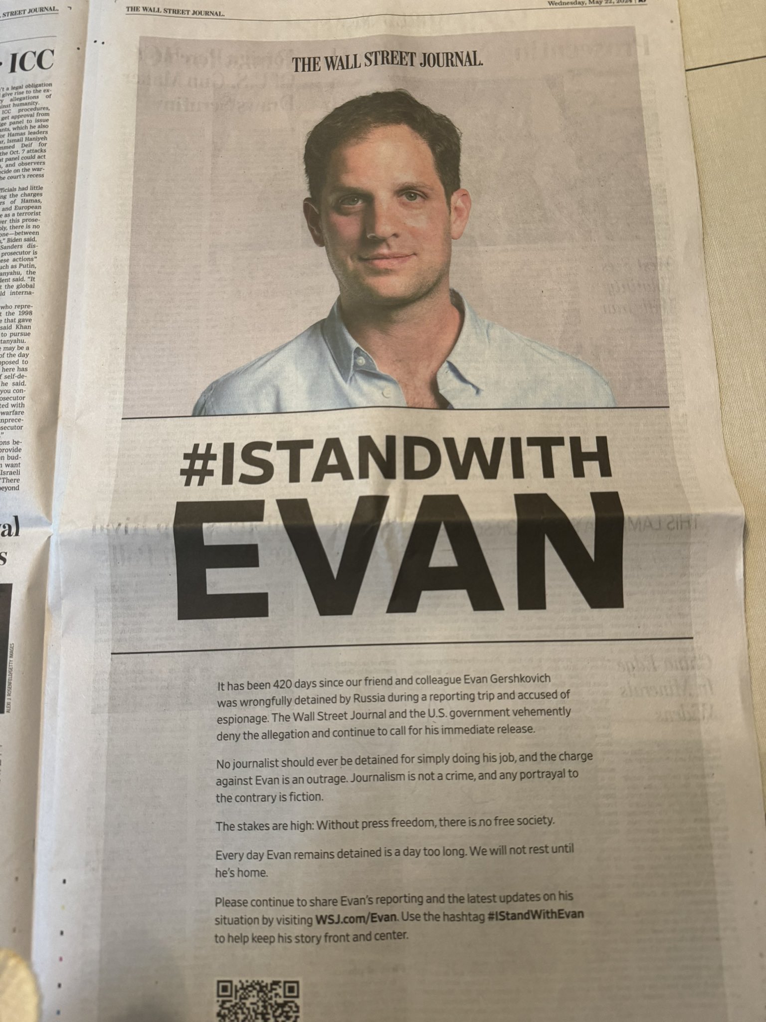 amna on X: &ldquo;.@WSJ &rsquo;s Evan Gershkovich has been wrongfully detained 