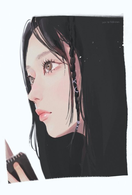 「black hair eyelashes」 illustration images(Latest)