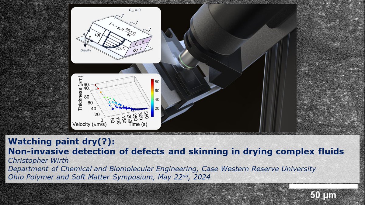 wirthlab's tweet image. &apos;Traveling&apos; to Ohio Poly &amp;amp; Soft Matter Symp today @cwru to present @Marola_Issa work &quot;Watching paint dry(?): Non-invasive detection of defects and skinning in drying complex fluids&quot; TY @SvetaMoro &amp;amp; @JonTPham for organizing! #ColloidsRCool #EverythingFlows

ohiosoftmatter.org