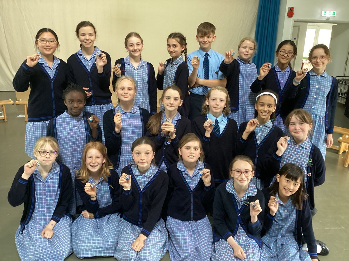 Blue Peter Reading Badges. In Book Week, Y6 wrote book reviews and sent them to Blue Peter. They were delighted to receive these beautiful badges. We are celebrating the joy of reading. #InspiringExcellence. #IgnitingInterests
