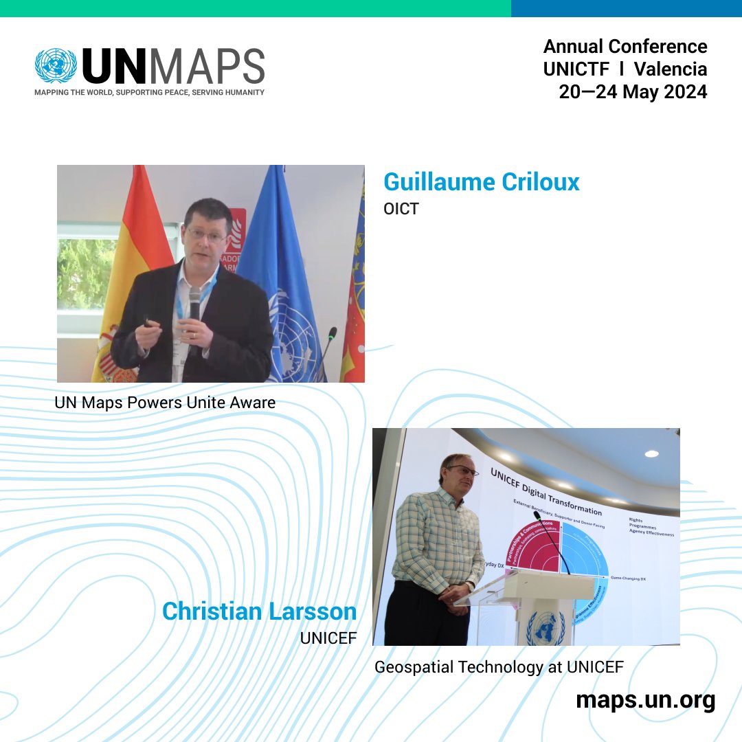 #UNMapsConference Mr. Guillaume Criloux outlined UN Maps role in enhancing Unite Aware, crucial for peacekeeping missions' digital transformation. Mr. Christian Larsson discussed UNICEF's digital transformation, outlining the role of partnerships to ensure no one is left behind.