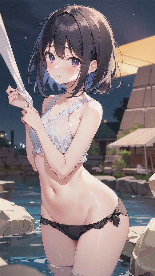 育生aiイラストアプリでプロンプトを1つずつ足していってみる。※そのほか設定は自動※

髪の毛短くしたった「ショートヘア」
何で手が縛られたΣ(ﾟдﾟ；)

①パ〇チラ ②微乳 ③黒髪 ④照れ顔
⑤ショートヘア

では、検証してみます(*`･ω･)ゞ

#育生AI #イラスト #検証してみます