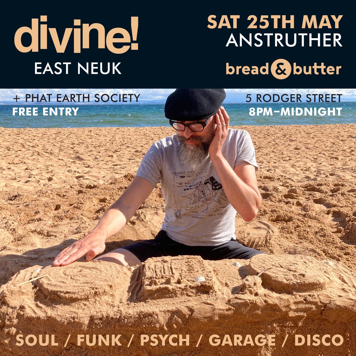 Spinning some tunes over in the East Neuk this weekend! Saturday night in the intimate Bread & Butter Cafe in Anstruther - 8pm till midnight, warm-up by Phat Earth Society and FREE ENTRY! 

#northernsoul #garagepunk #deepfunk @WhatsOnFife