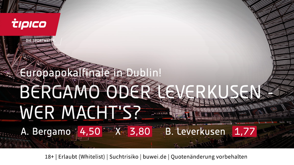 Tipico_de's tweet image. Finale im Europapokal ⚽️🏆🥇

Wer gewinnt die #EL in dieser Saison ⁉️ Heute Abend entscheidet es sich ‼️ 
Hier geht´s direkt zu den #ELFinal Quoten 👉 bit.ly/EL-Quoten

📸: IMAGO 
. 
.
. 
. 
.
.
.
.
.
. 
#EL #Finale #Europapokal #ELFinale #Dublin #ATAB04 #BERLEV #Atalanta