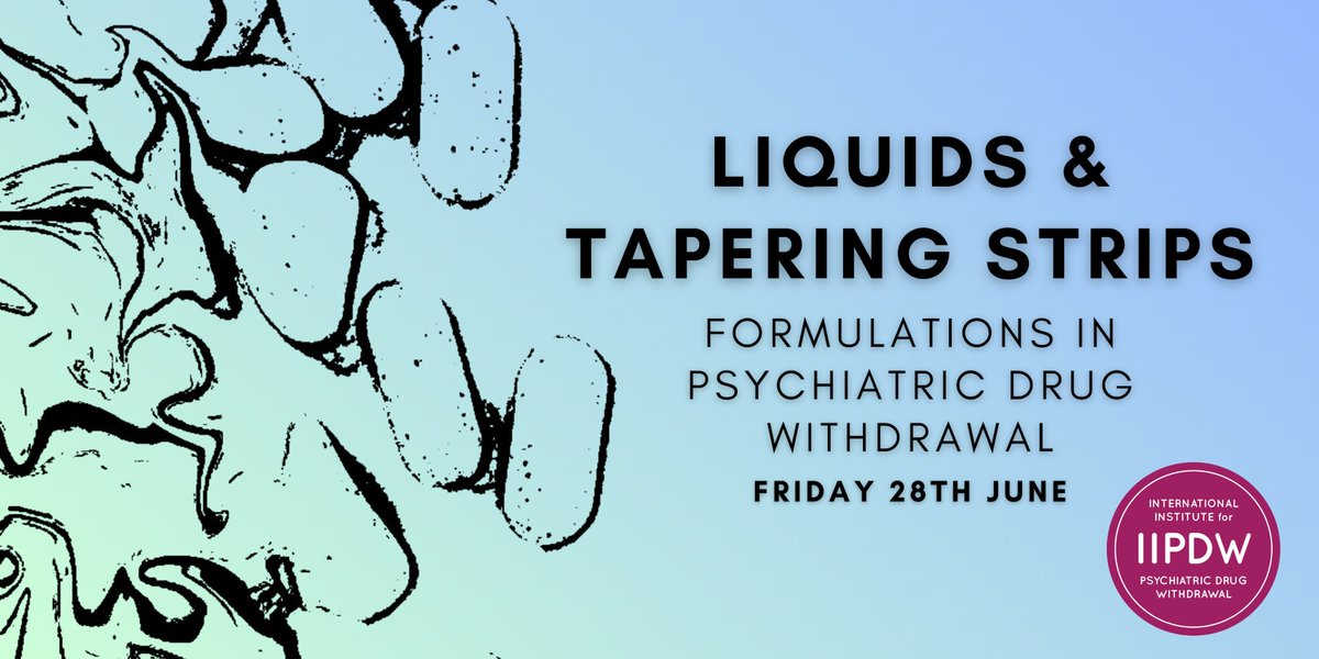 …idsandtaperingstrips.eventbrite.co.uk/?aff=X Join us for a practical webinar on the what, why and how of smaller-dose formulations in psychiatric drug withdrawal -- Liquids & Tapering Strips, Friday 28th June. Speakers @PCGroot @SarahJPharm in conversation with @markhoro