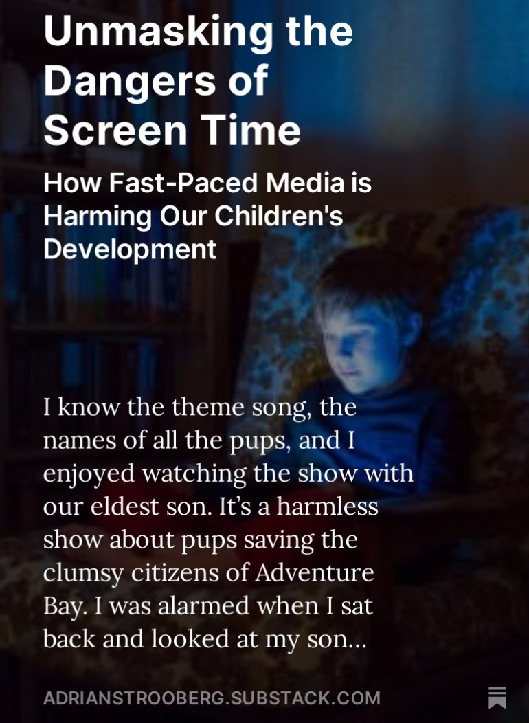 mr_strooberg's tweet photo. Unmasking the Dangers of Screen Time  https://t.co/EckVCksmkf 
#ScreenTime #ParentingTips #TeacherResources #ChildDevelopment #MediaImpact #ProtectOurKids #KidsWellbeing #MindfulMedia #EducationalMedia #ParentingAdvice #HealthyScreenTime #KidsMentalHealth #Education #Substack https://t.co/4uHlHXFoHy