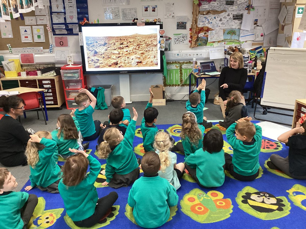 laurawinspear's tweet photo. Such a lot of fun exploring the surface of Mars with Reception! A great opportunity to demonstrate different oracy practices. #sentencestarters #talkpartners https://t.co/X5yDh6Es3o
