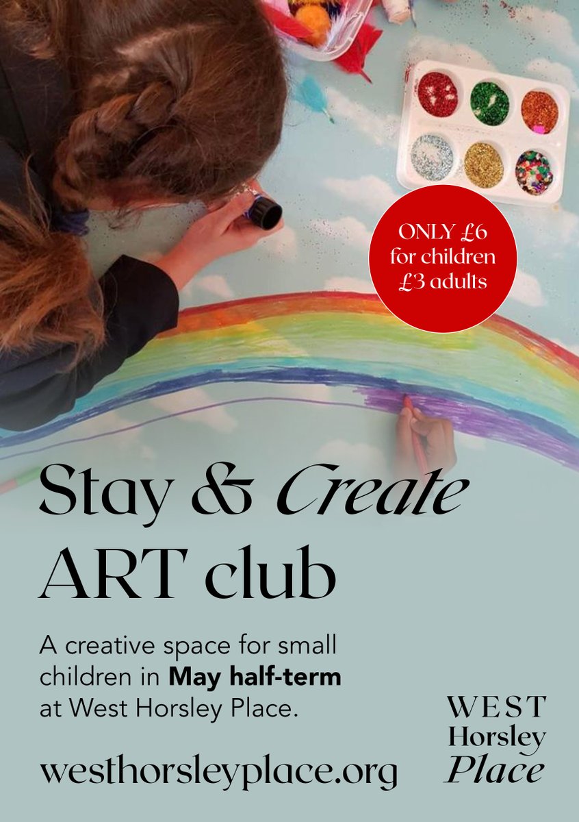 WHorsleyPlace's tweet photo. A week to go until we get creative with our Stay &amp; Create Art Club!

Come along to enjoy...
🎨Art and craft activities
🦋 A wildlife trail
🧸Sensory play
📖 Storytelling

Info at: https://t.co/a1arcflVKz

#artandcraft #surrey #surreyparents #whatson #mayhalfterm #familyfun https://t.co/enyATASvA7